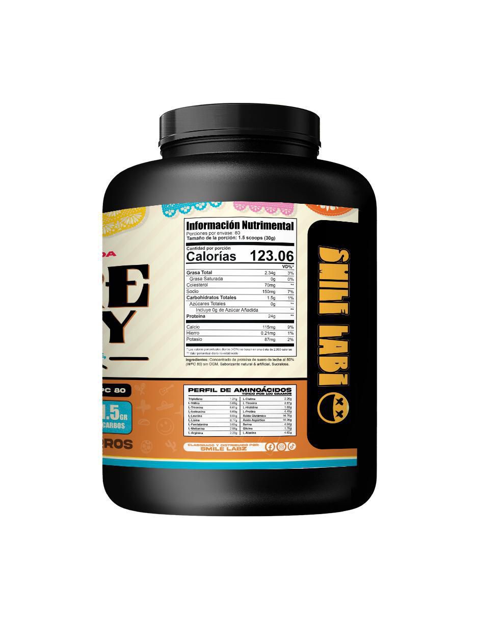 Bote de proteína con proteína de suero de leche sabor cinnamon churro de 1.8 kg 2