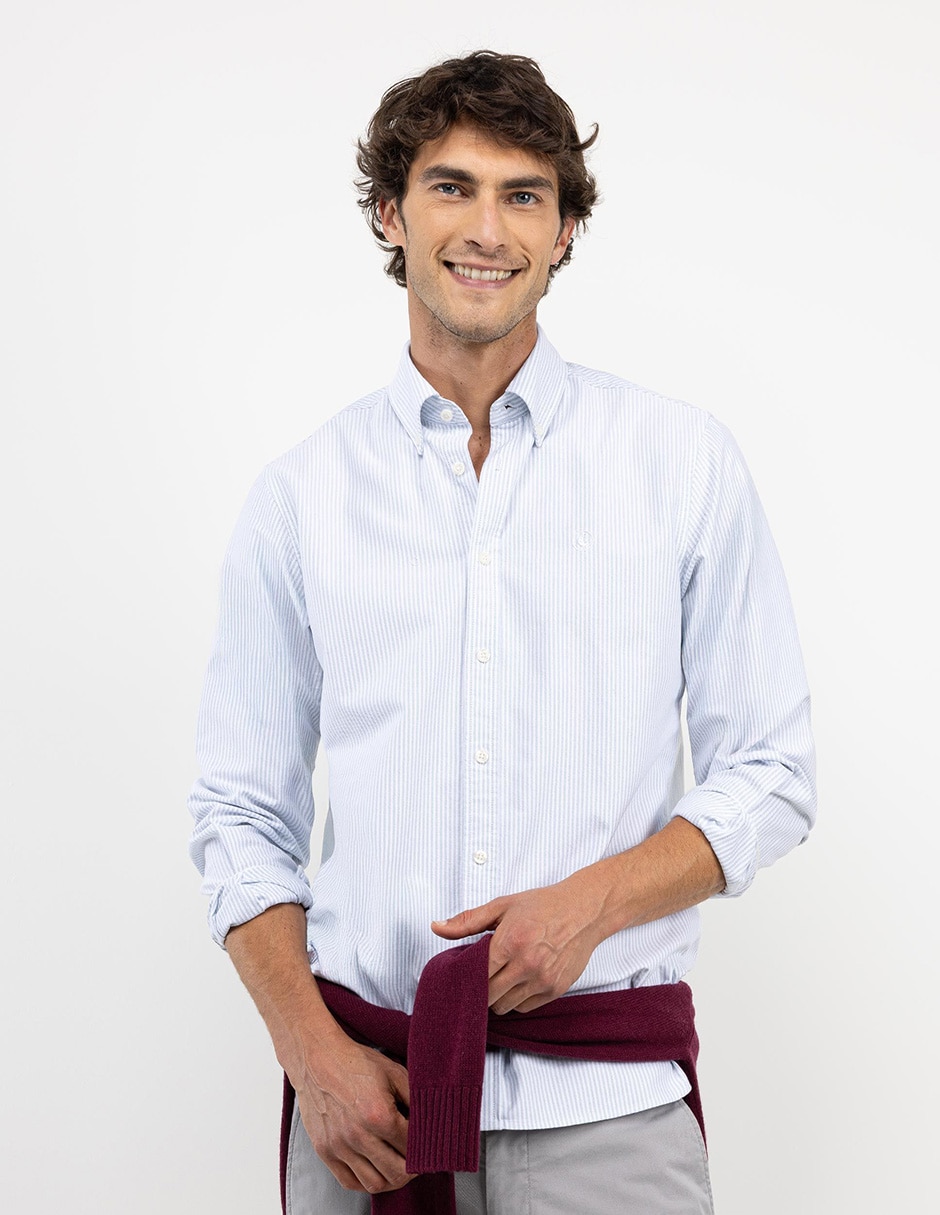 Camisa casual de algodón manga larga para hombre