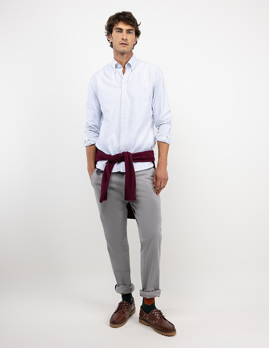 Camisa casual de algodón manga larga para hombre 6