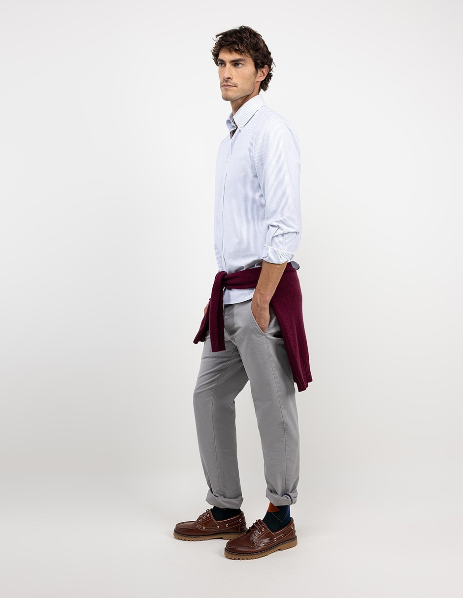 Camisa casual de algodón manga larga para hombre 5