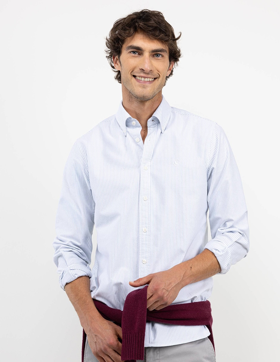 Camisa casual de algodón manga larga para hombre