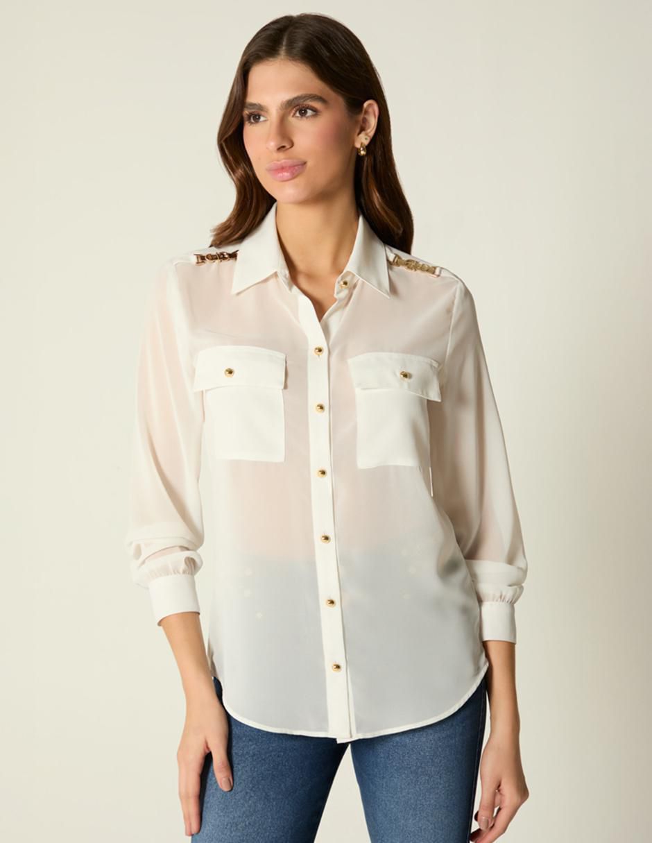 Blusa Studio F manga larga para mujer