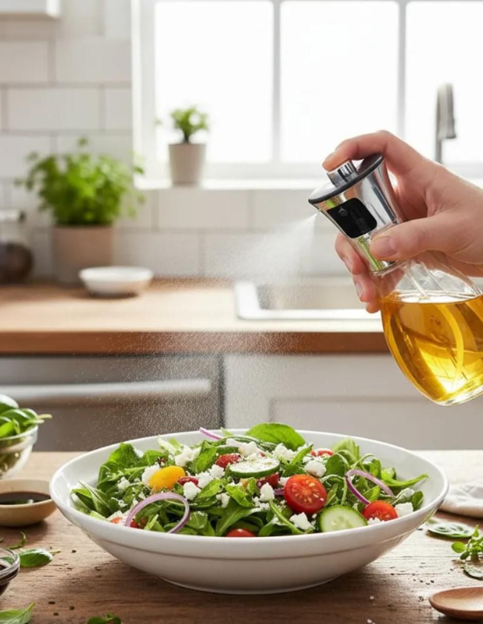 Kit de aceitera de vidrio con spray de vidrio