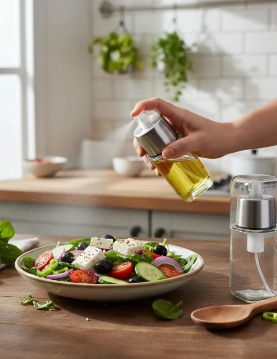 Kit de aceitera Spray de Cocina de 180ml de vidrio