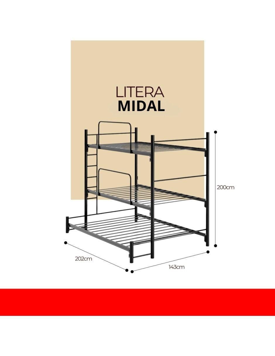 Litera Midal de metal individual-matrimonial 6