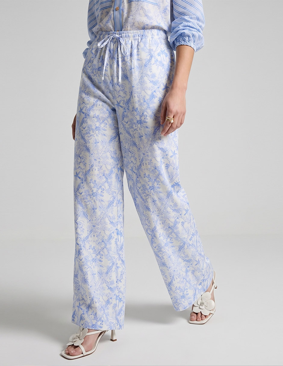 Pantalón relaxed now & then campana para mujer