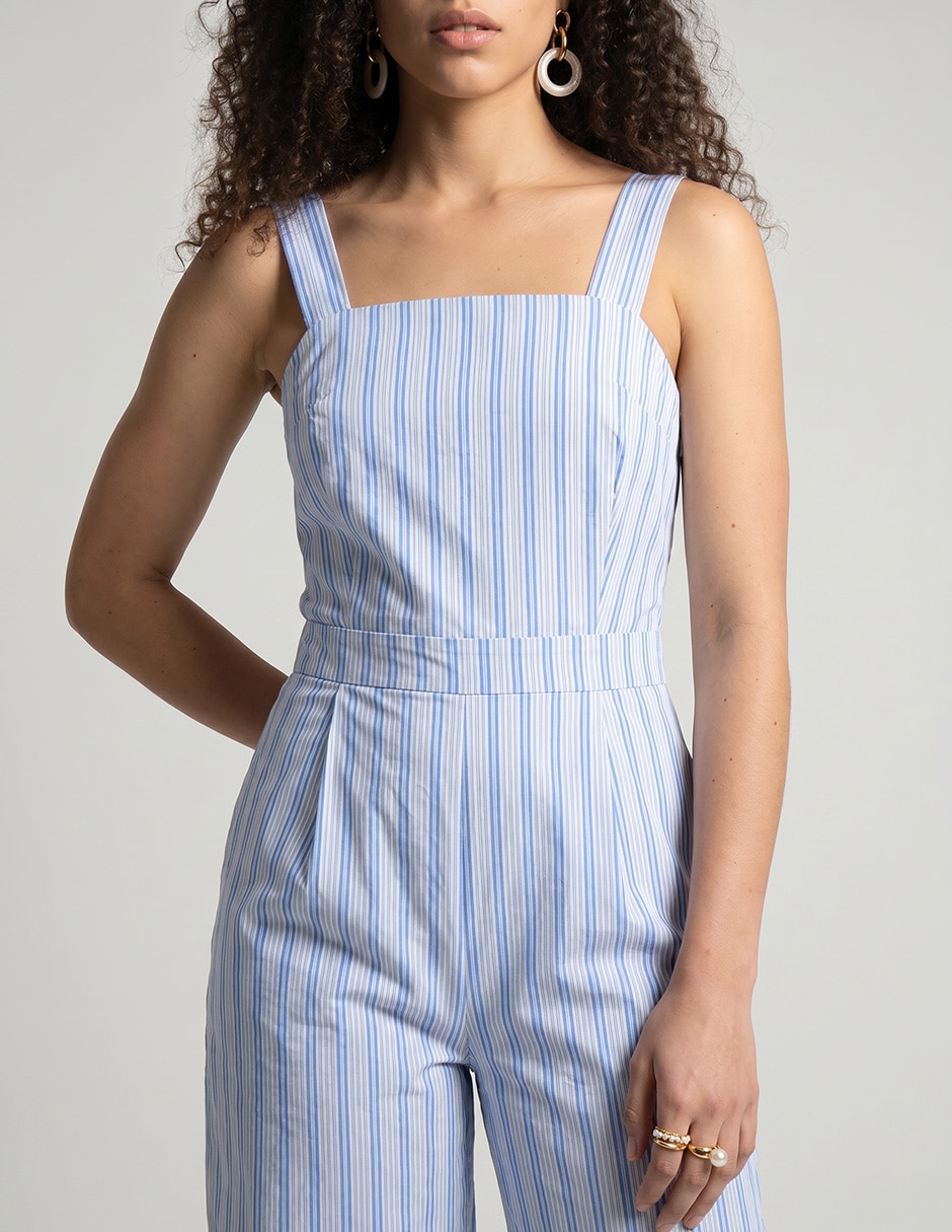 Jumpsuit casual estampado a rayas para mujer 2