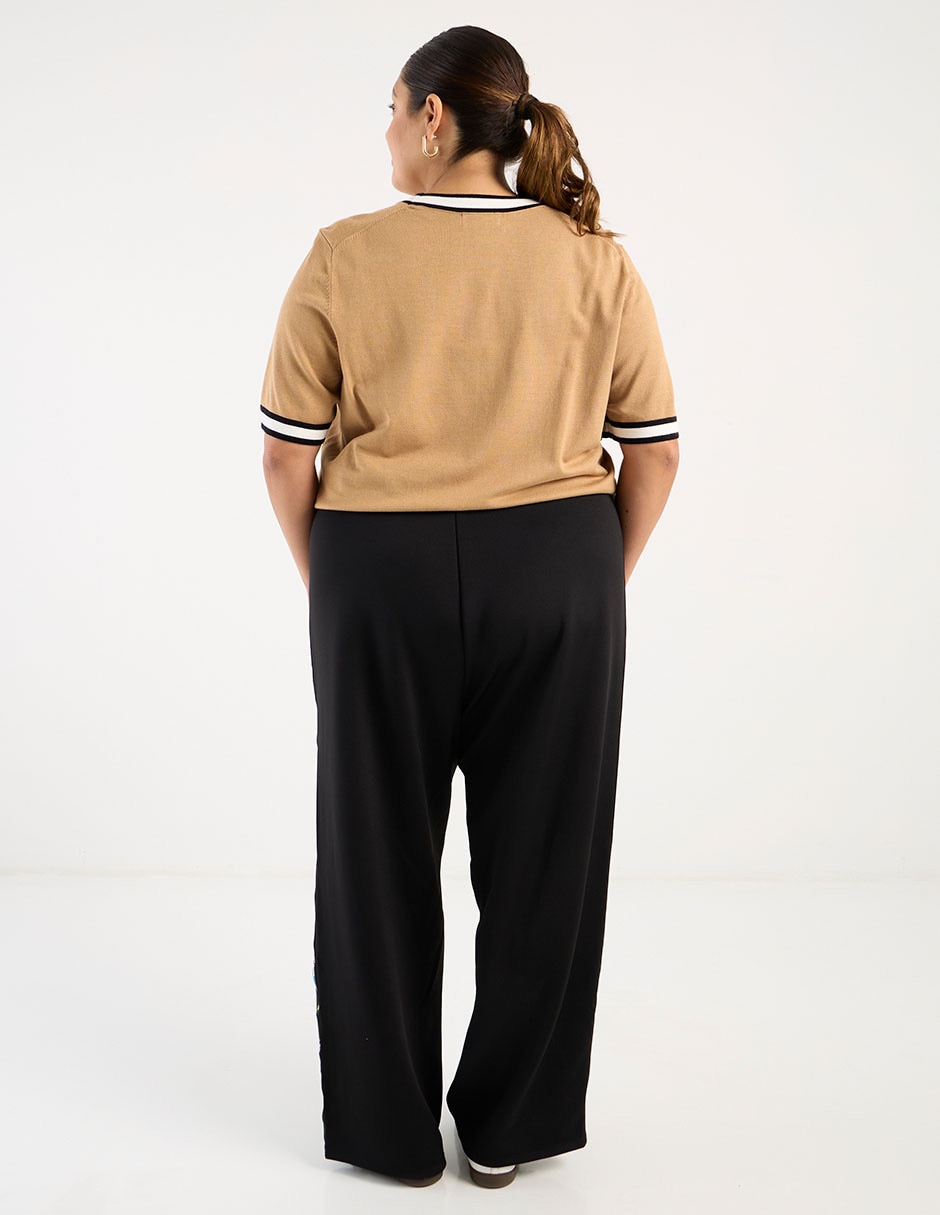 Pants straight con agujeta para mujer