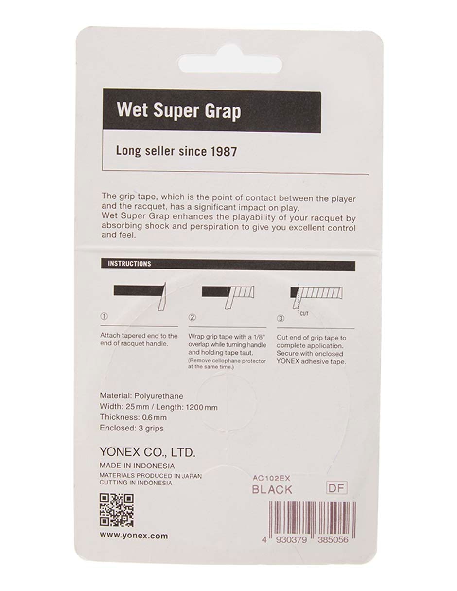 Cinta protectora para raqueta Wet Super Grap Negro