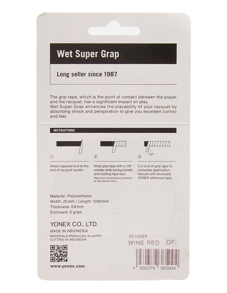 Cinta protectora para raqueta wet super grap rojo