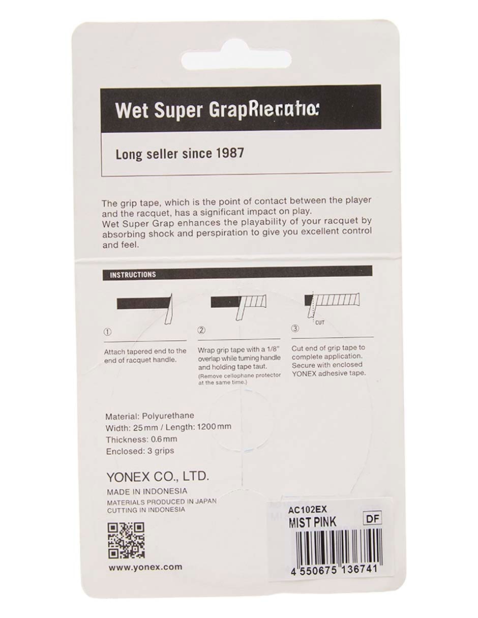 Cinta protectora para raqueta wet super grap rosa
