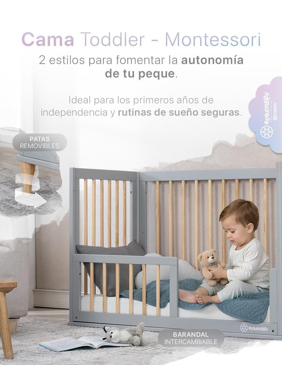Cuna convertible 3 en 1 Cuna, Cama Montessori y Sillón Grow&fit 3