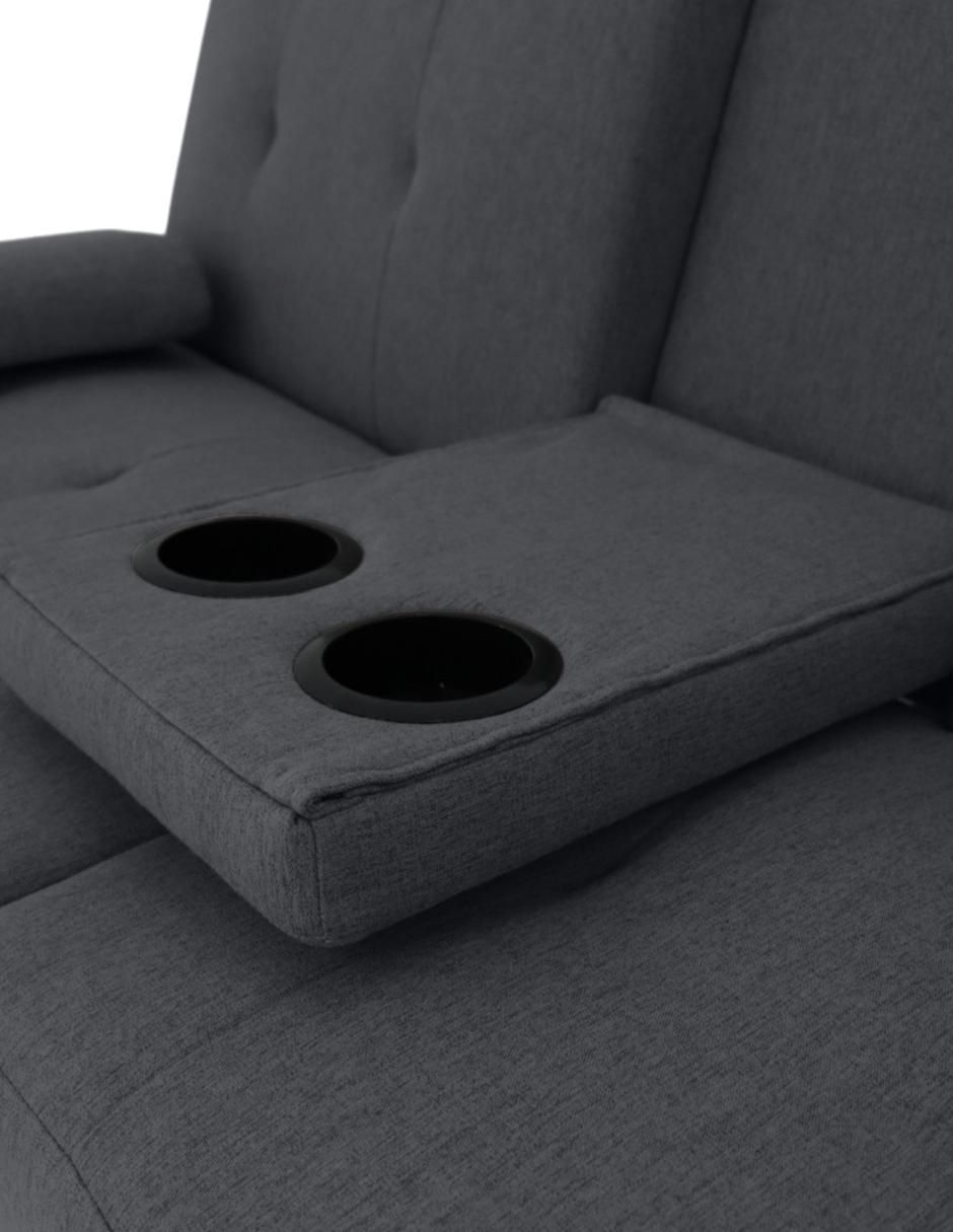 SOFÁ CAMA POLIÉSTER, GRIS OXFORD