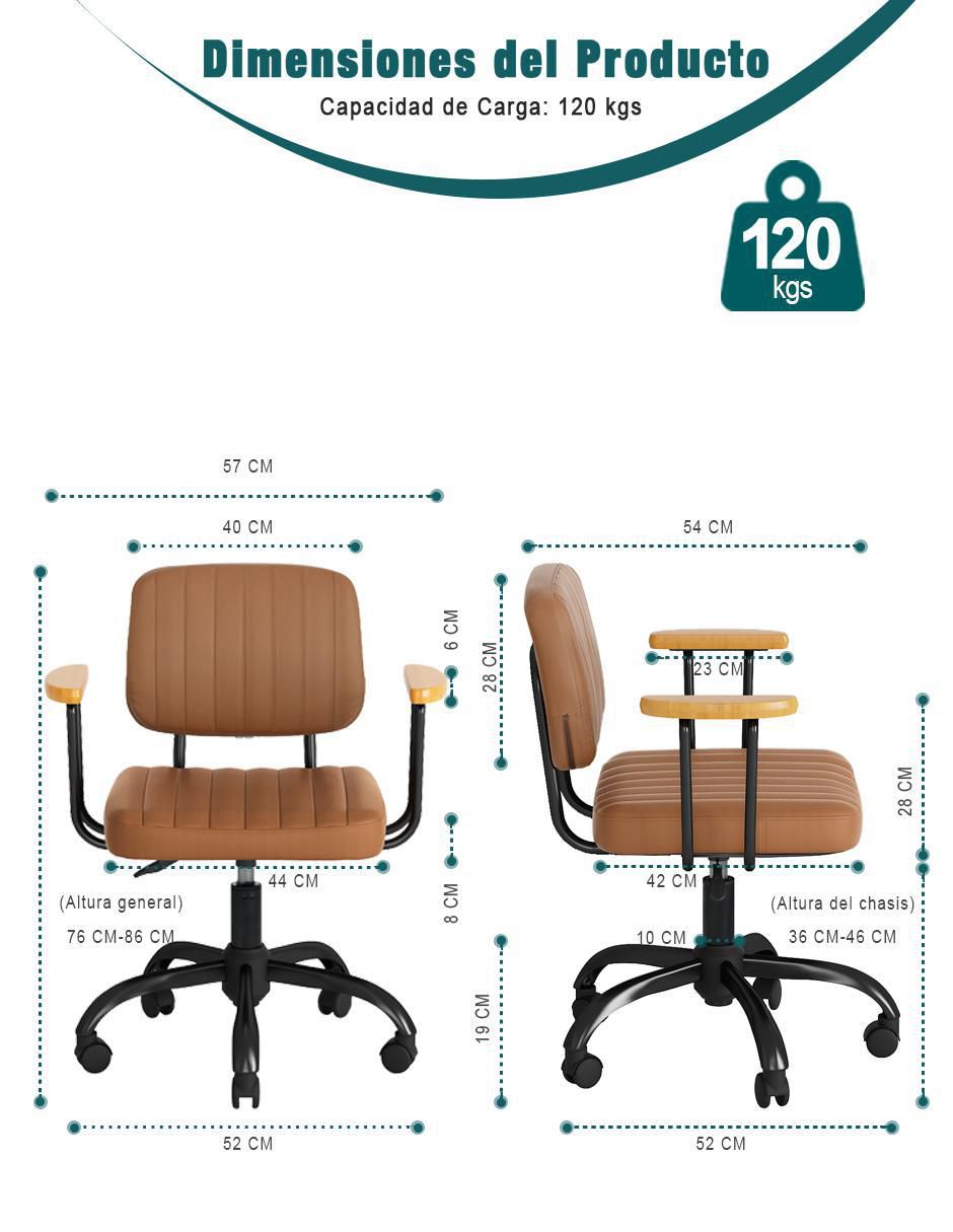 Silla de escritorio de vinipiel 17