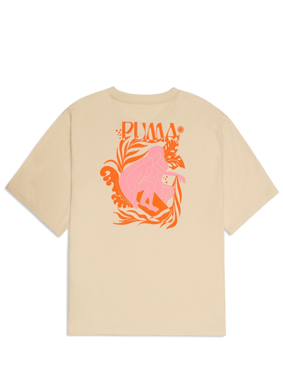 Playera manga corta Puma Wardrobe Ess Downtown cuello redondo para mujer
