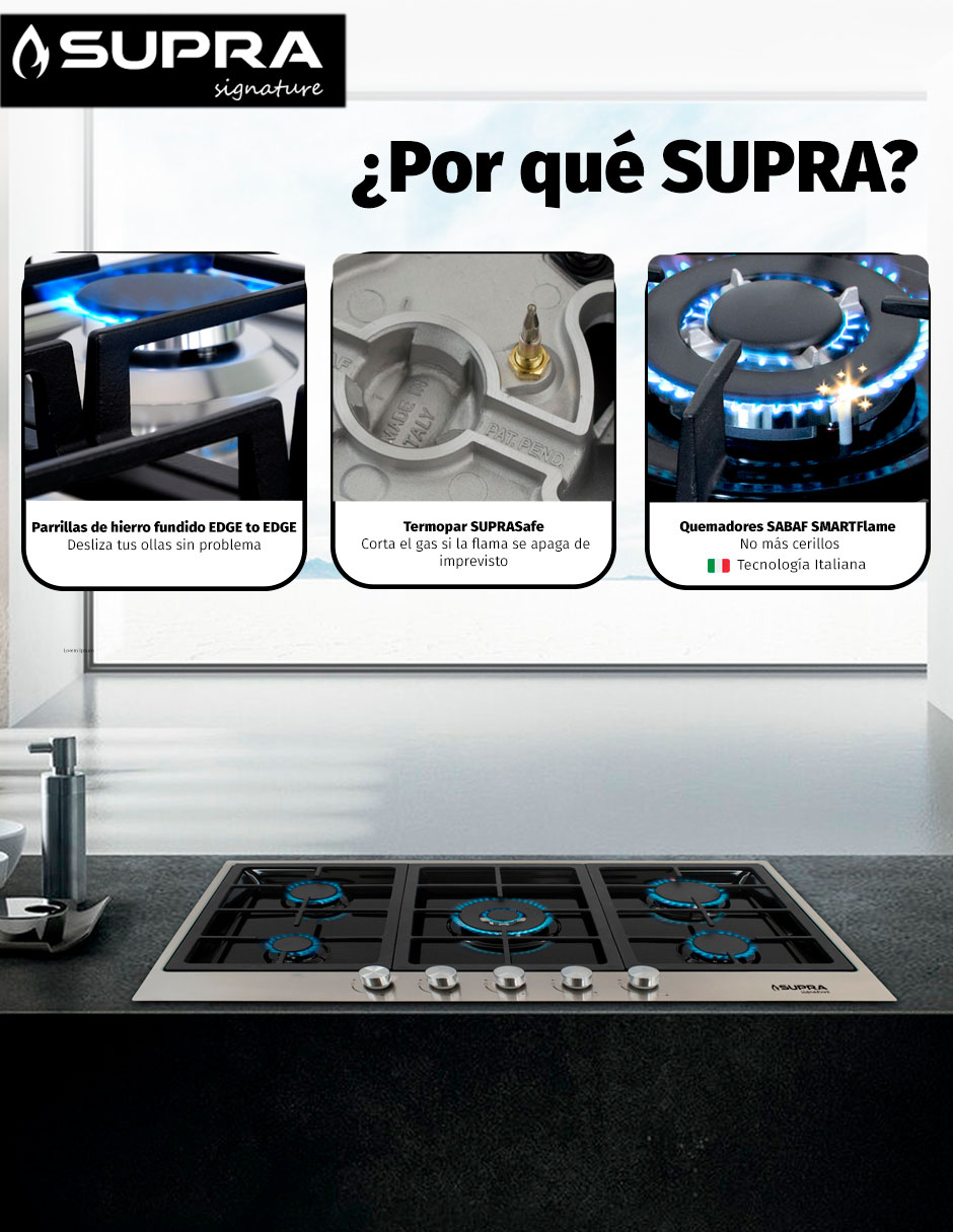 Parrilla a gas lp empotrable Supra