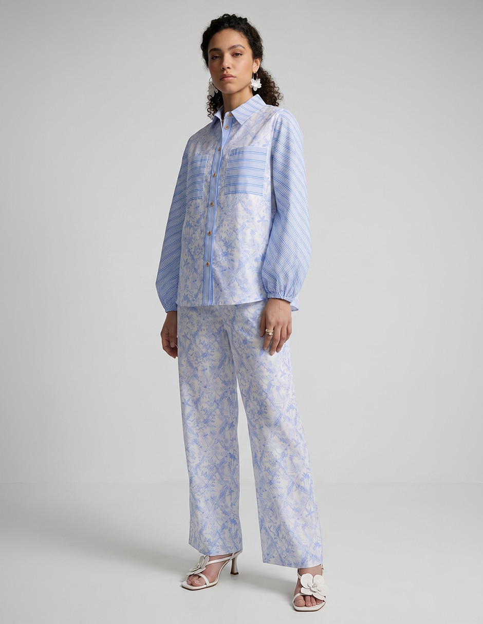 Blusa now & then manga larga para mujer