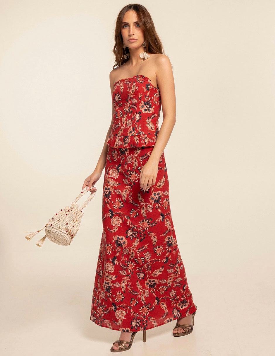 FALDA F0142-EST FLORAL POLIÉSTE 6
