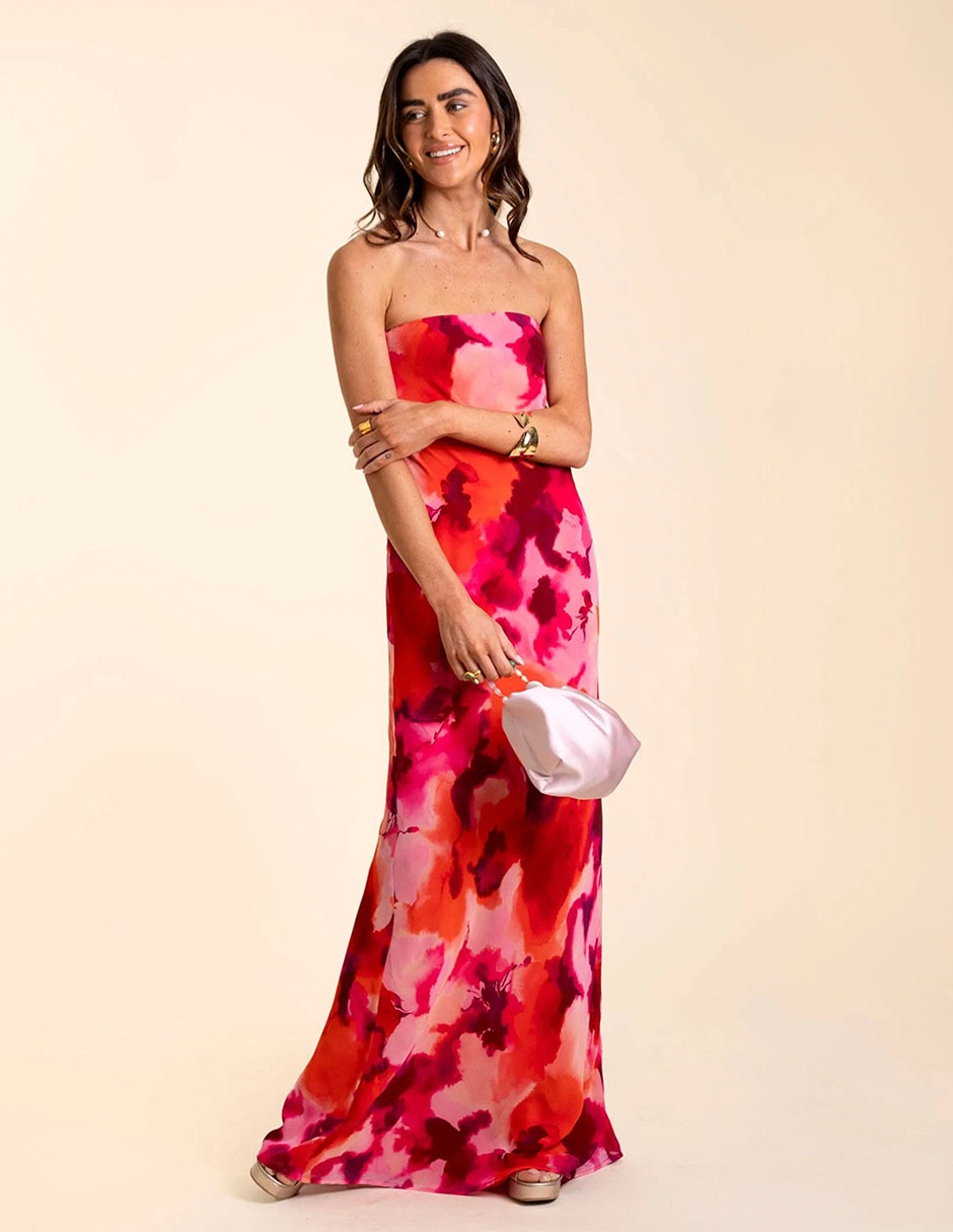 Vestido maxi de fiesta escote cuadrado