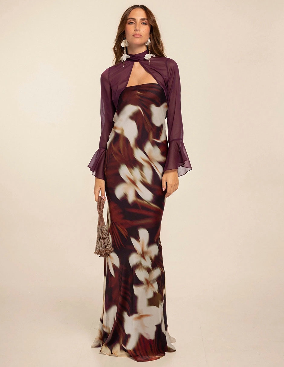 Vestido maxi de fiesta escote cuadrado 2