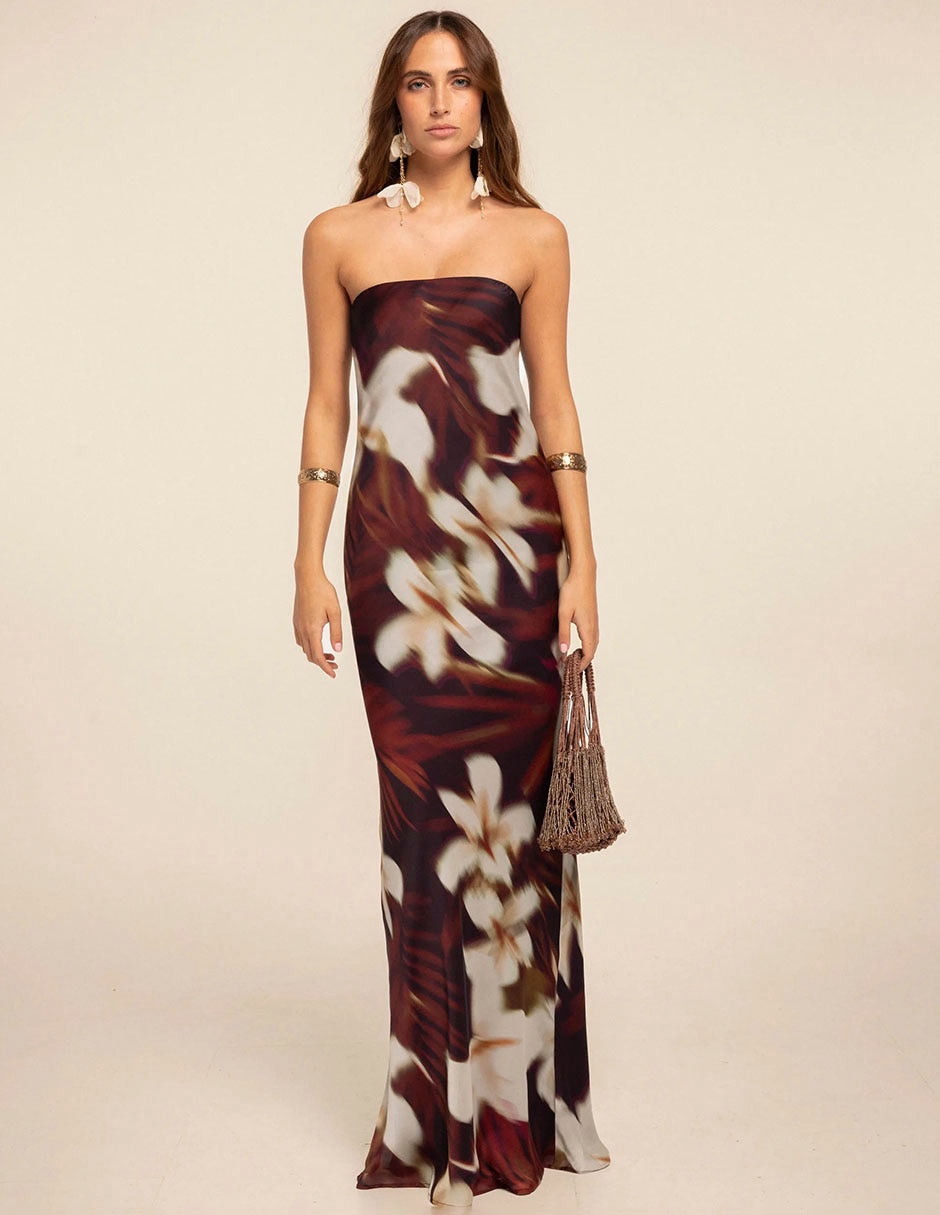 Vestido maxi de fiesta escote cuadrado 6