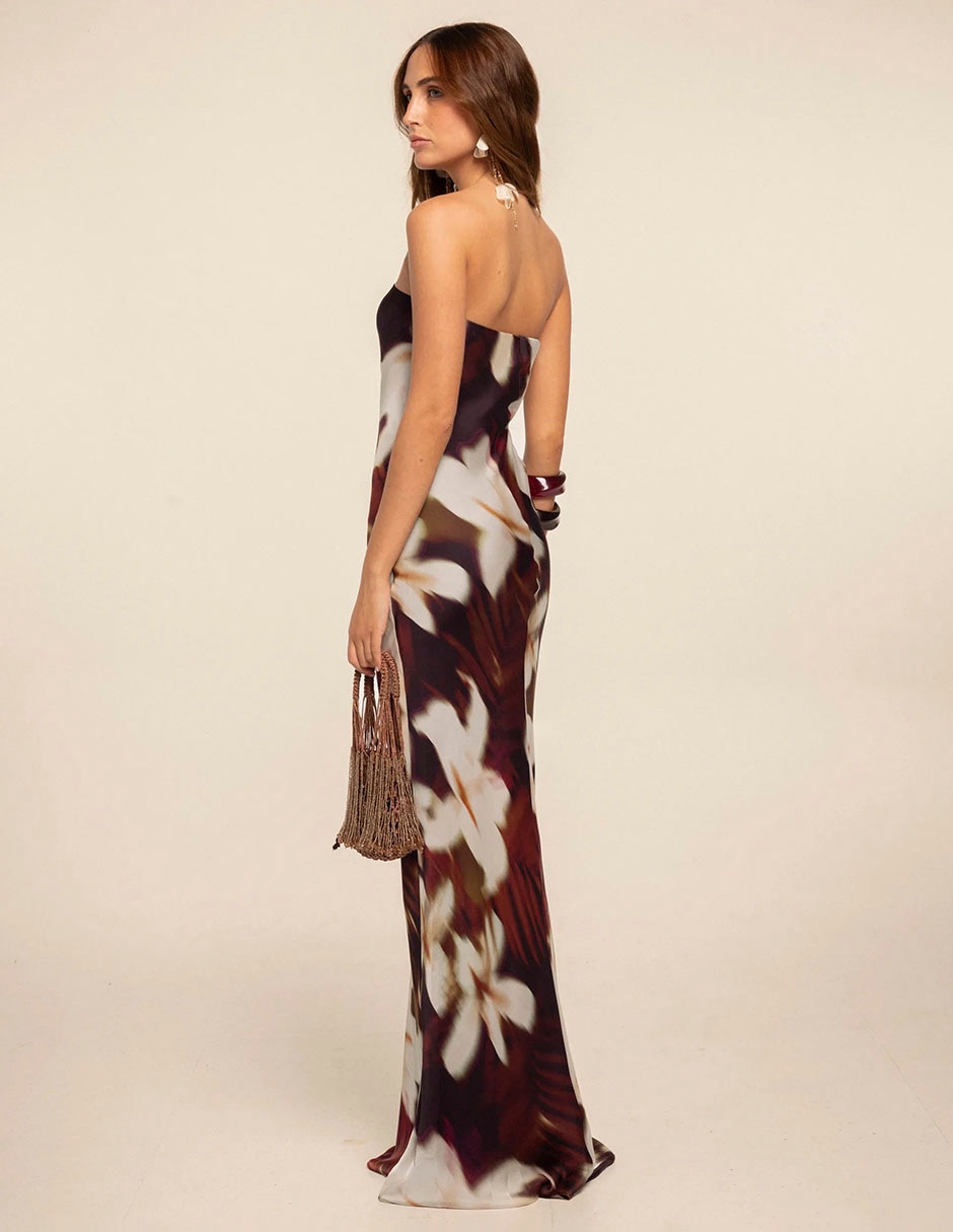 Vestido maxi de fiesta escote cuadrado 8