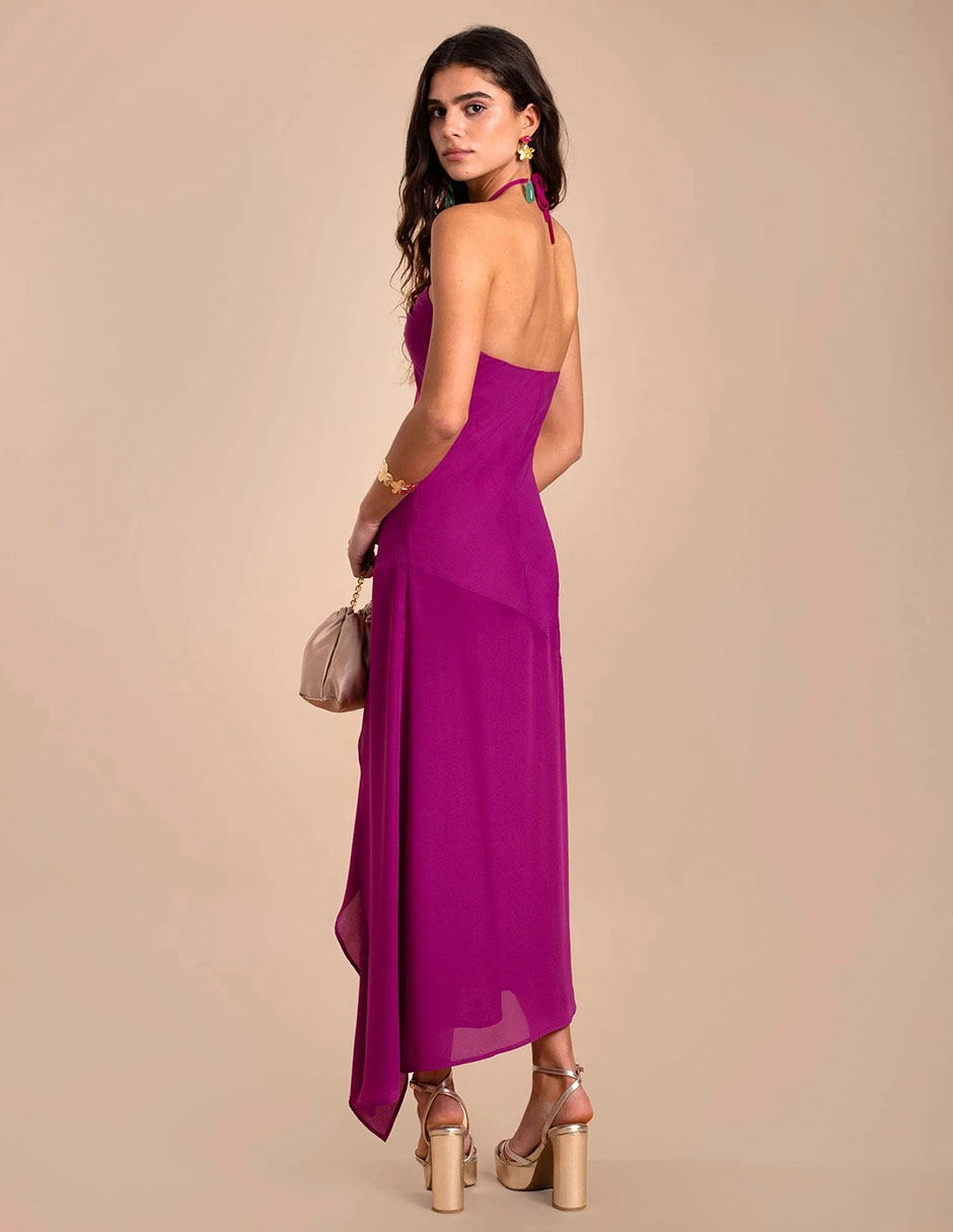 VESTIDO V0483-ROS LISO POLIÉSTE 3