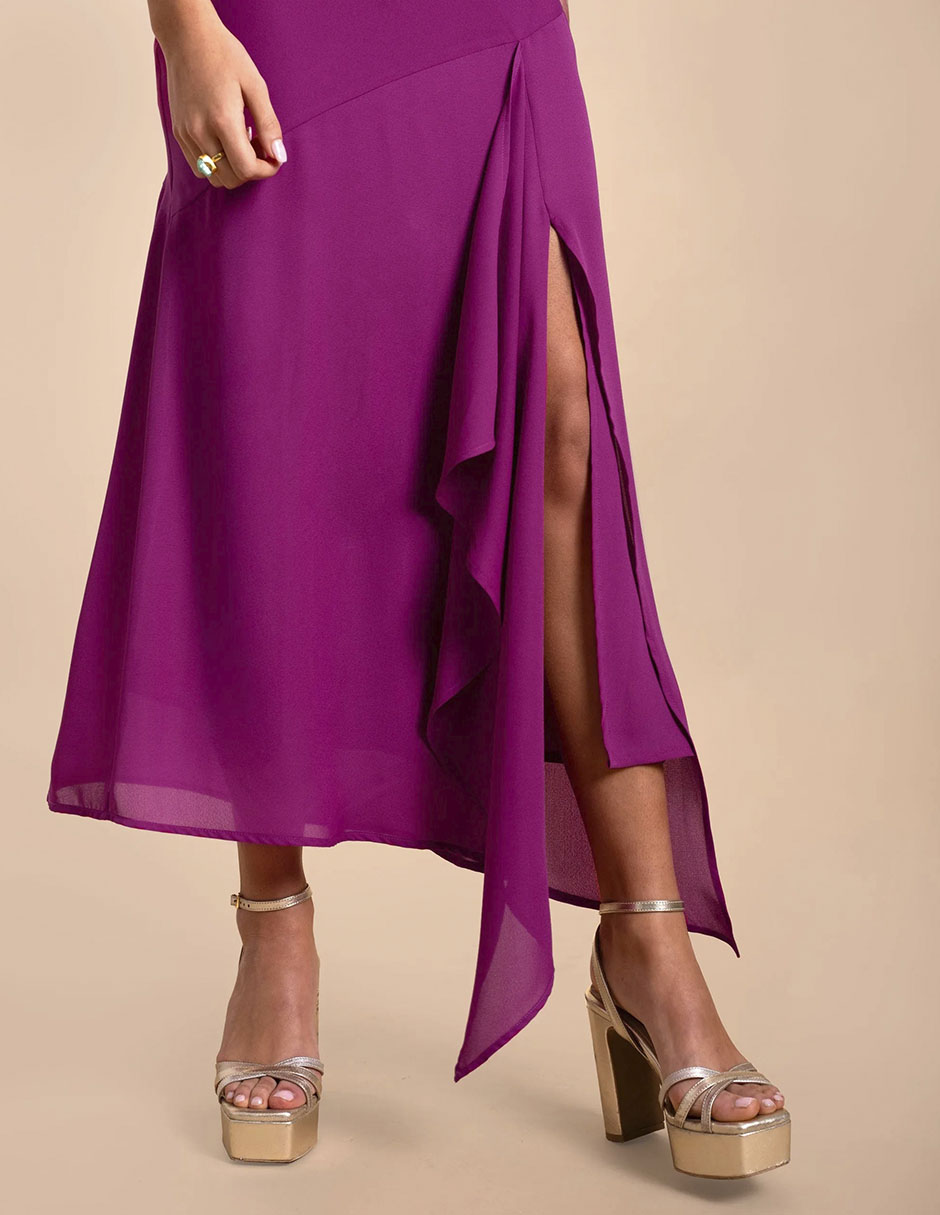VESTIDO V0483-ROS LISO POLIÉSTE 5