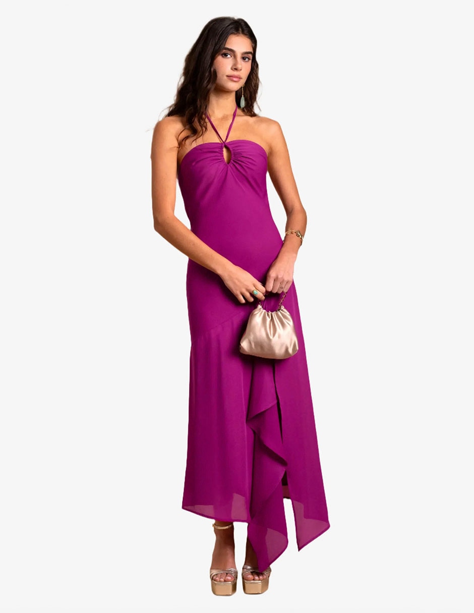 VESTIDO V0483-ROS LISO POLIÉSTE 7