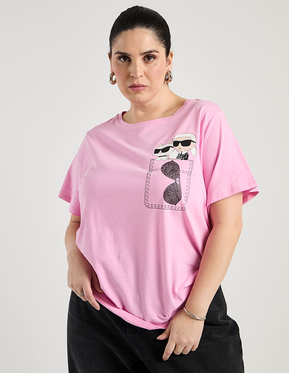 Playera manga corta cuello redondo para mujer 1