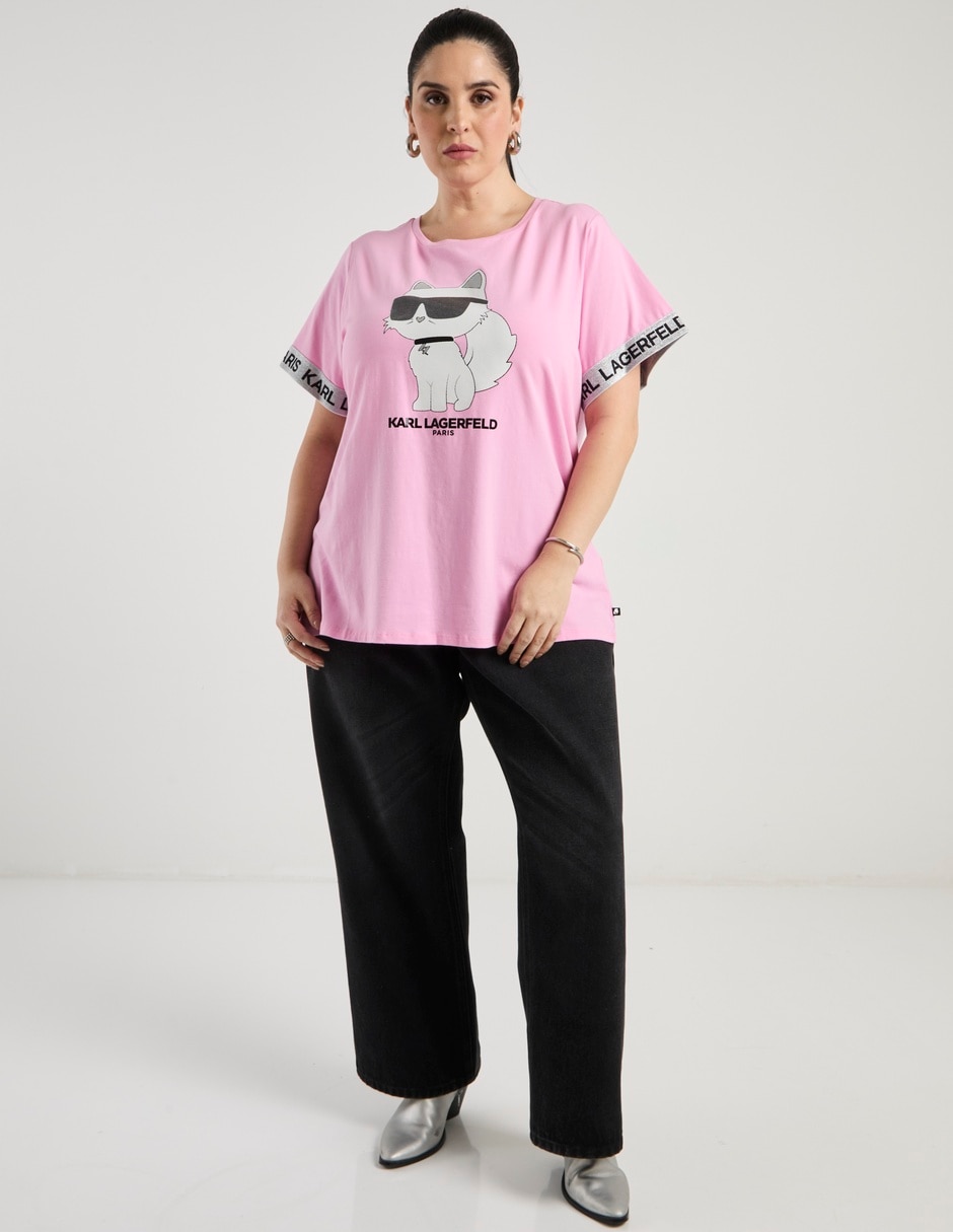 Playera manga corta Karl Lagerfeld Paris cuello redondo para mujer