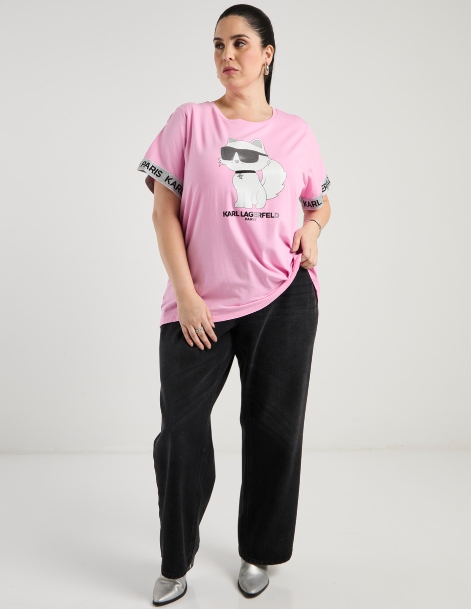 Playera manga corta Karl Lagerfeld Paris cuello redondo para mujer