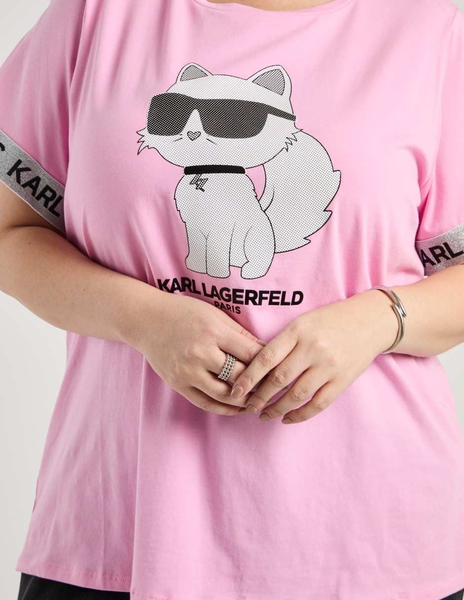 Playera manga corta Karl Lagerfeld Paris cuello redondo para mujer