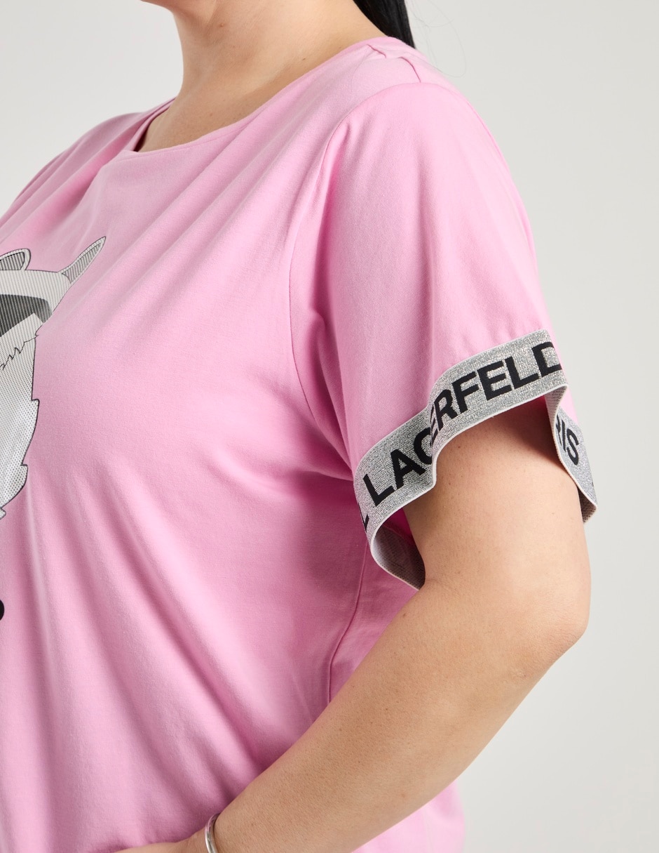 Playera manga corta Karl Lagerfeld Paris cuello redondo para mujer
