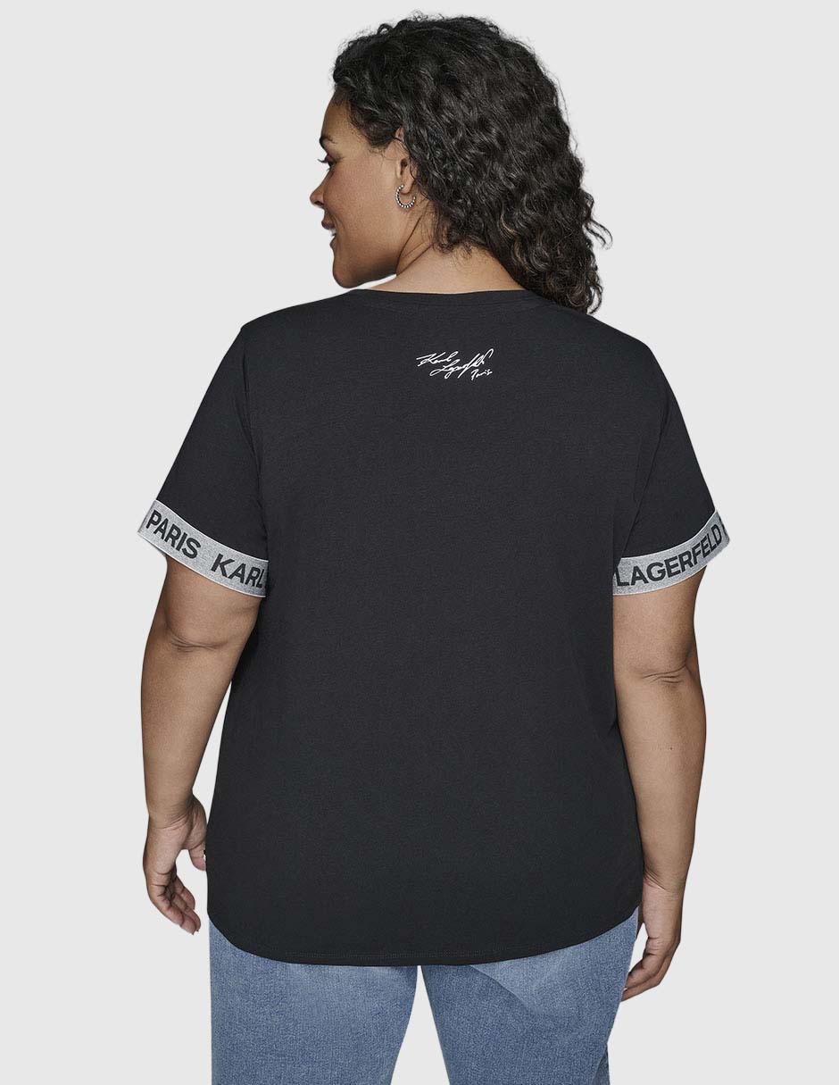 Playera manga corta Karl Lagerfeld Paris cuello redondo para mujer