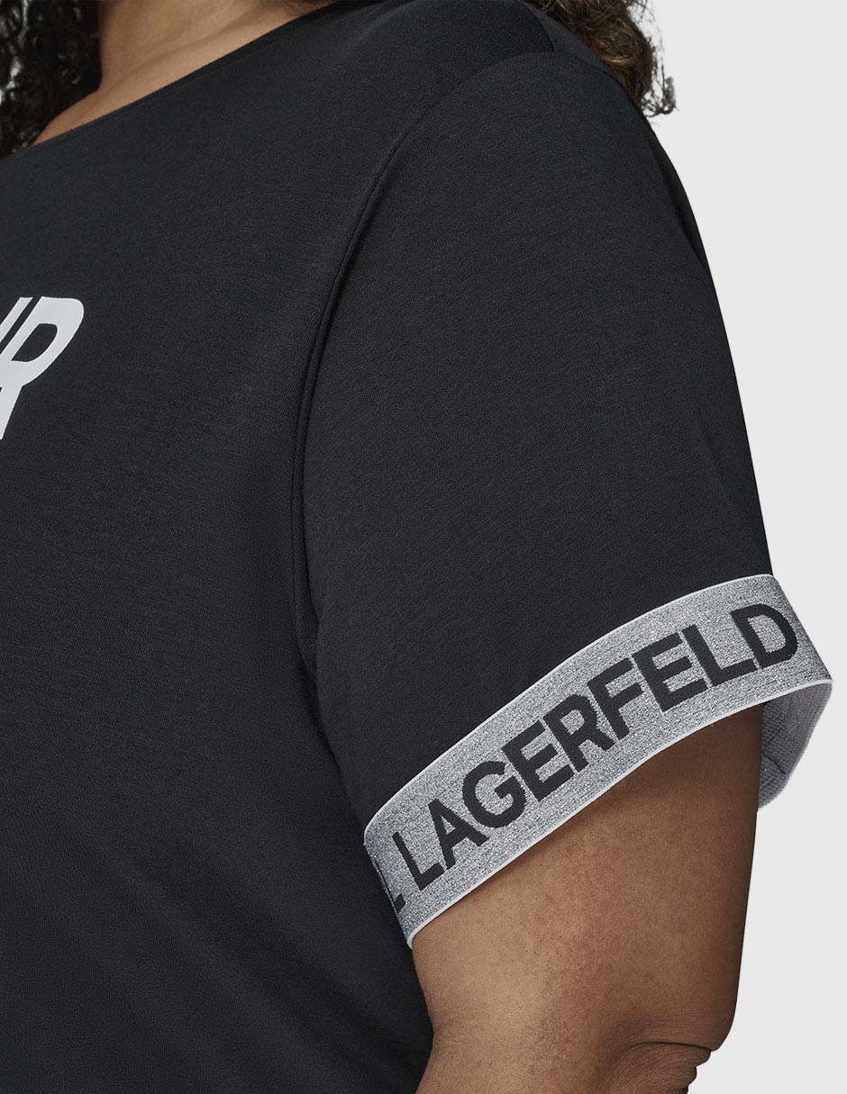 Playera manga corta Karl Lagerfeld Paris cuello redondo para mujer