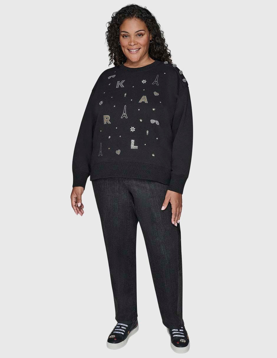Suéter Karl Lagerfeld Paris cuello redondo para mujer