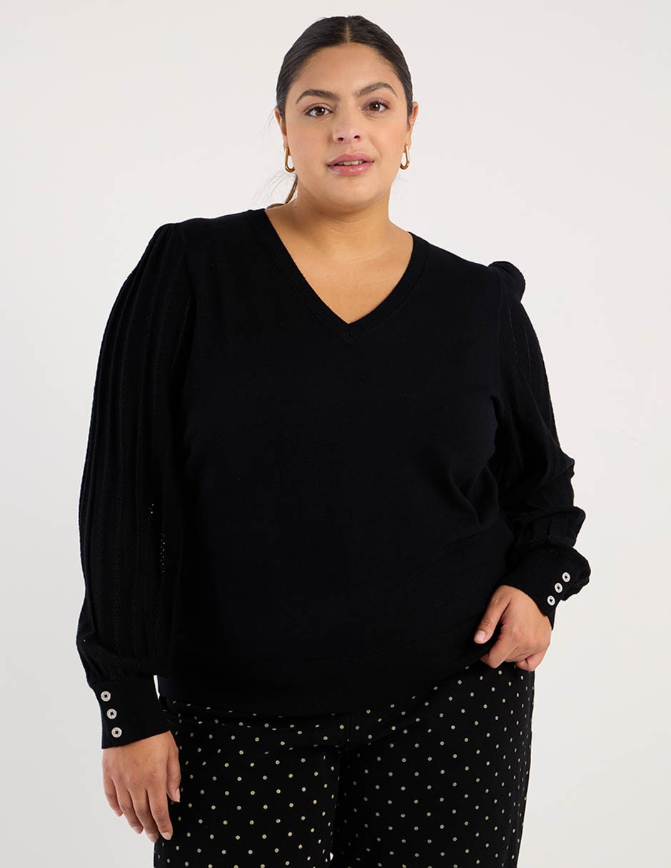 Suéter cuello v para mujer