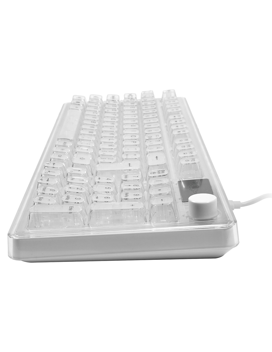 Kit teclado gamer USB-A 2.0 QWERT español con interruptor membrana plana Ground Gaming teclado alambrico transparente
