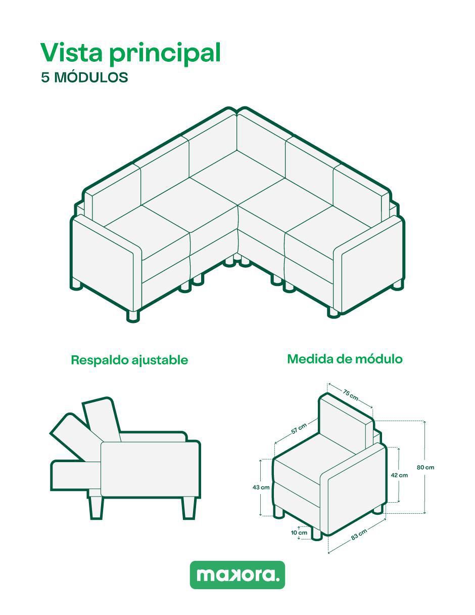 Sala modular Makora de chenille