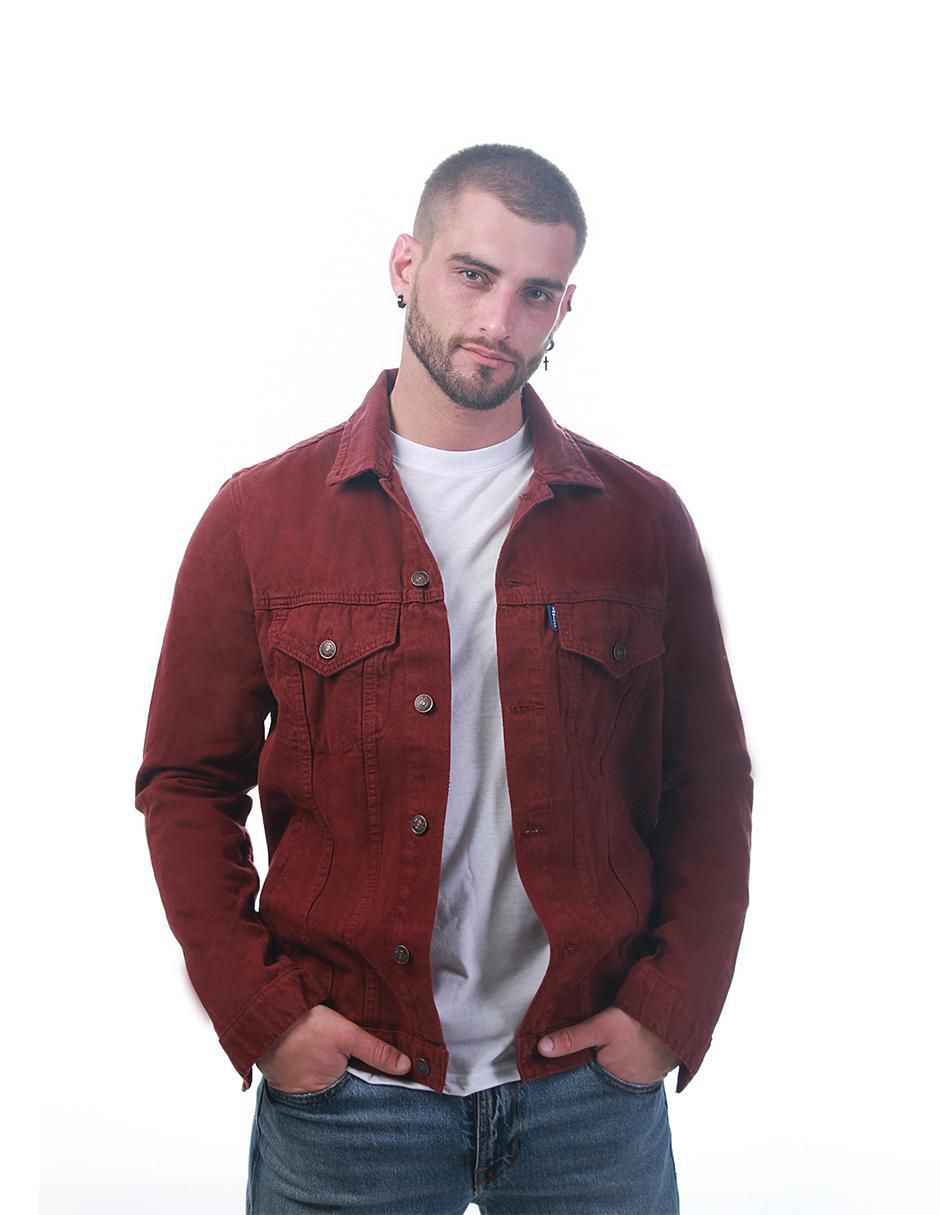 Chamarra denim de mezclilla con bolsillos para hombre
