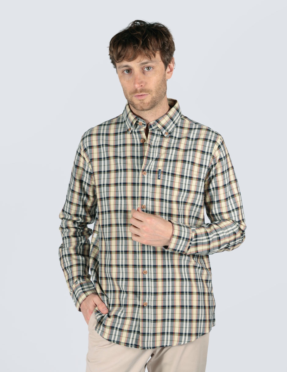 Camisa business casual de algodón manga larga para hombre Camisa business casual de algodón manga larga para hombre