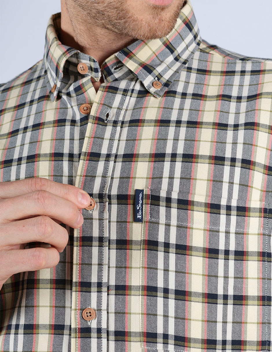 Camisa business casual de algodón manga larga para hombre