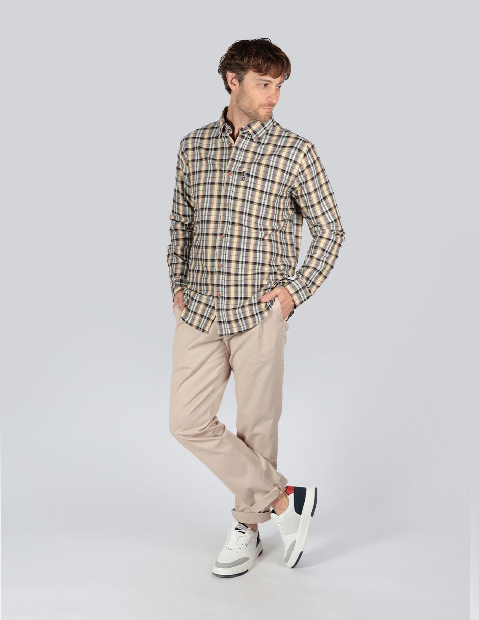 Camisa business casual de algodón manga larga para hombre 6