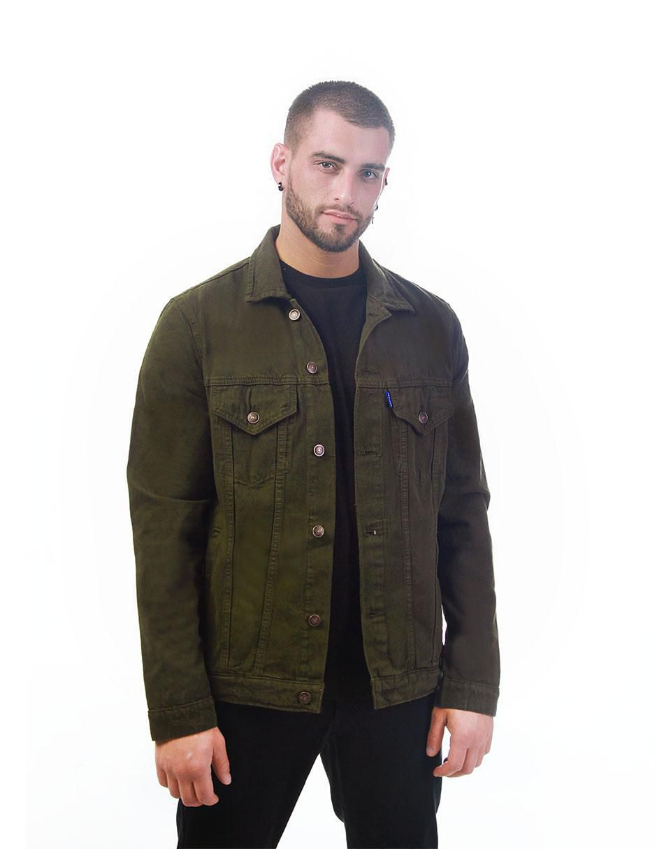 Chamarra denim Indicum Denim de mezclilla con bolsillos para hombre