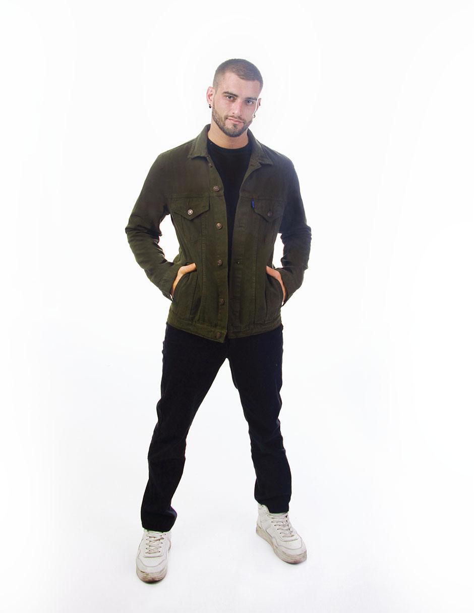 Chamarra denim Indicum Denim de mezclilla con bolsillos para hombre