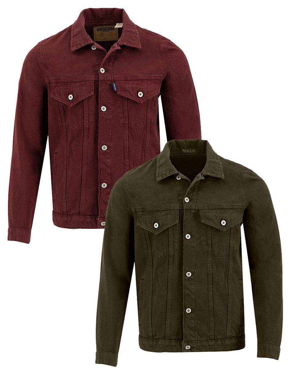 Chamarra denim Indicum Denim de mezclilla con bolsillos para hombre