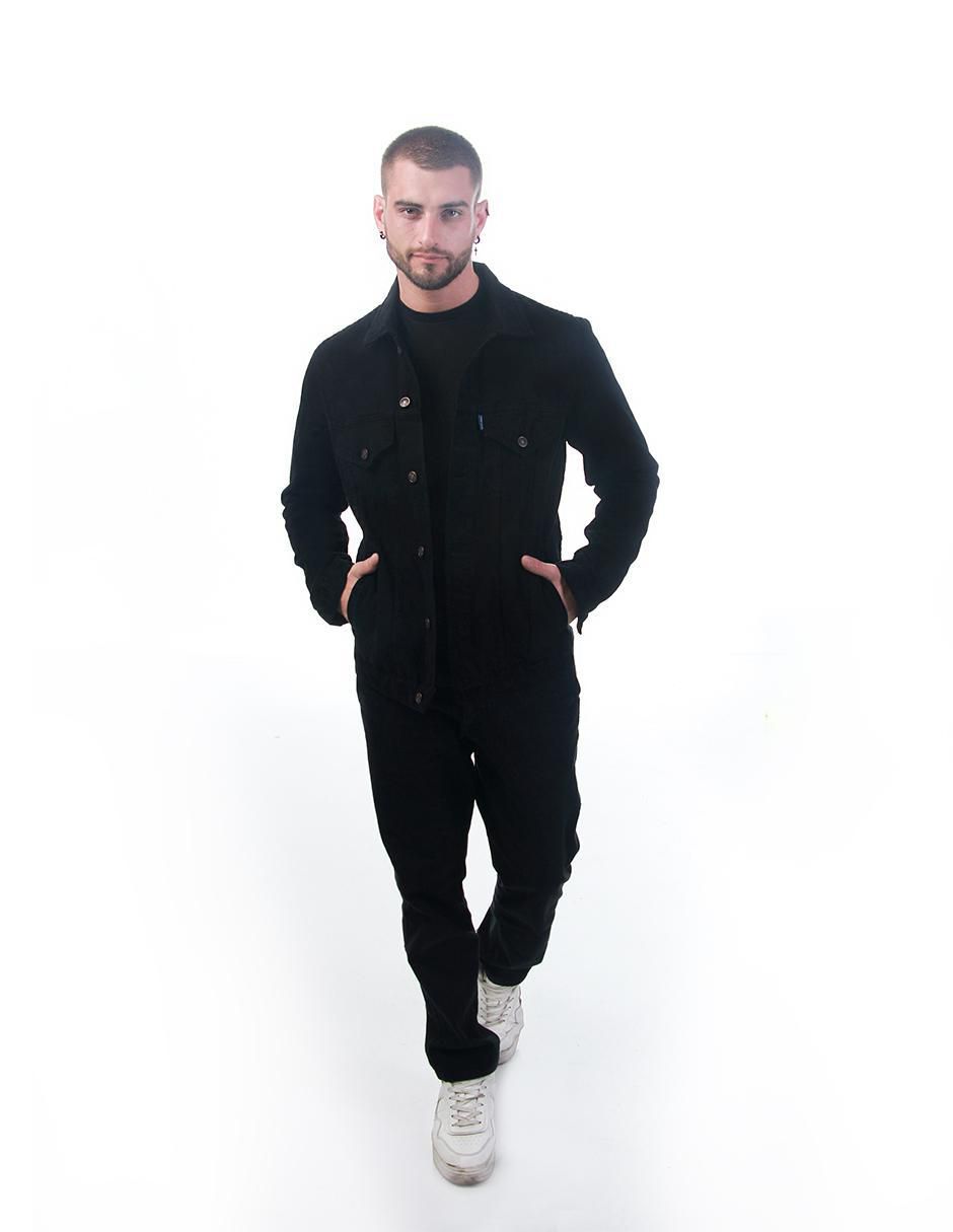Chamarra denim Indicum Denim de mezclilla con bolsillos para hombre