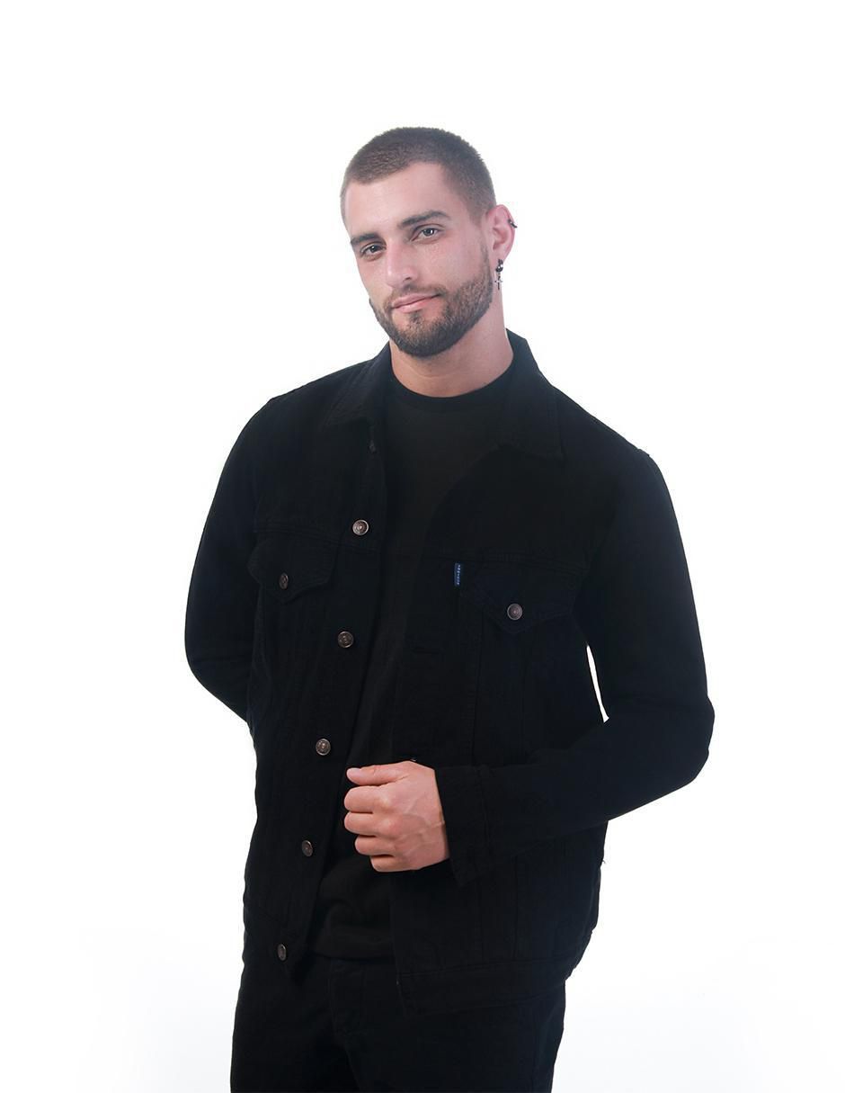 Chamarra denim Indicum Denim de mezclilla con bolsillos para hombre