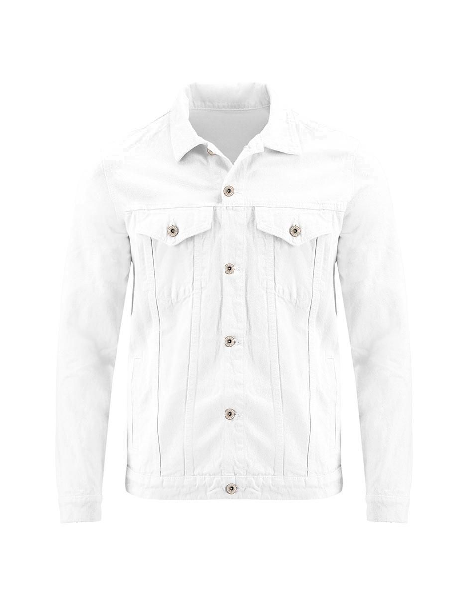 Chamarra denim de mezclilla con bolsillos para hombre